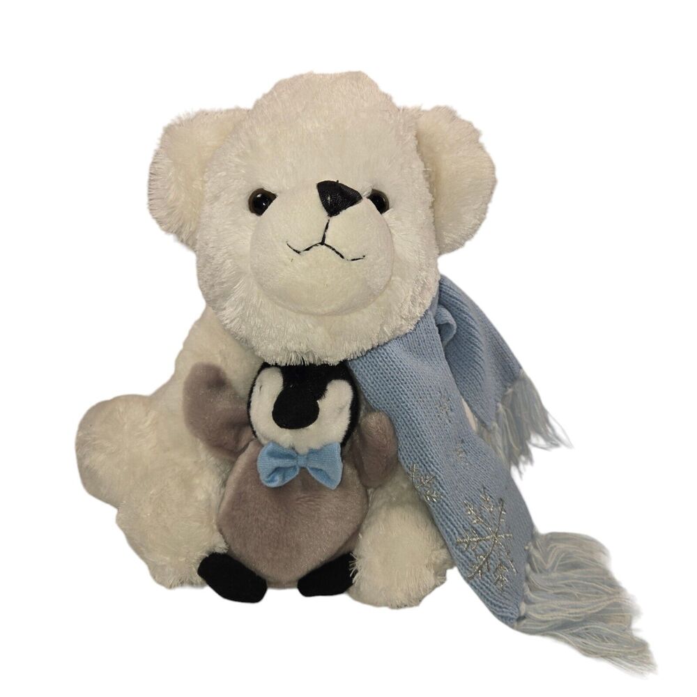 The Bearington Collection Plush Polar Bear Penguin Stuffed Animal 11"‎